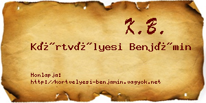 Körtvélyesi Benjámin névjegykártya