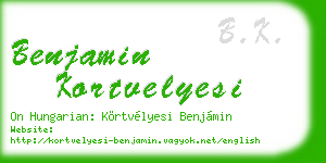 benjamin kortvelyesi business card
